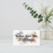Carte De Visite Ombre Bleu Beige Tons Terre (Debout devant)