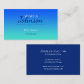 Carte De Visite Ombre bleu et turquoise (Devant / Derrière)