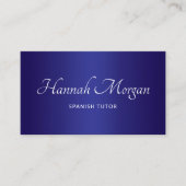 Carte De Visite Ombre bleu foncé et profond Élégant Script (Devant)