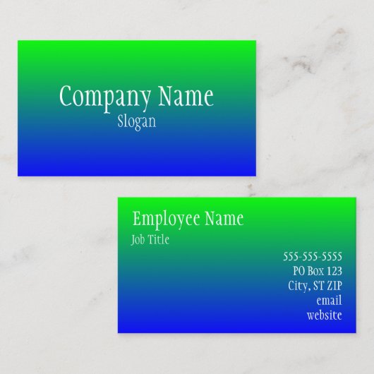 Carte De Visite Ombre bleu vert (Devant / Derrière)