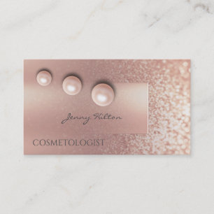 Carte De Visite Ombre chic perle d'or rose moderne luxe glittery