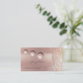 Carte De Visite Ombre chic perle d'or rose moderne luxe glittery (Debout devant)