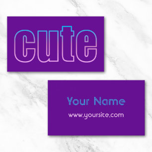 Carte De Visite Ombre Contour Mignon sur Violet