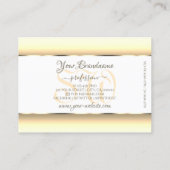 Carte De Visite Ombre Crème Blanche Initiales Décor Léger Bordure (Dos)