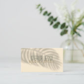 Carte De Visite Ombre de feuille de palme tropicale moderne (Debout devant)