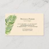 Carte De Visite Ombre de feuille de palme tropicale moderne (Dos)