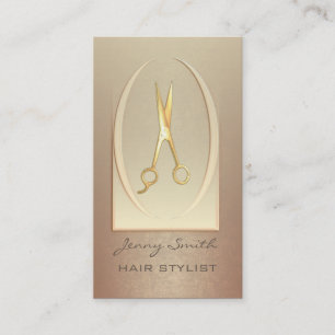 Carte De Visite Ombre doux élégant ciseaux d'or de luxe moderne do