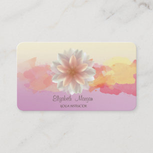 Carte De Visite Ombre Élégant, Coup de Pinceau Aquarelle Lotus