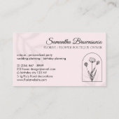 Carte De Visite Ombre feuille rose, Logo de fleurs moderne, Monogr (Dos)