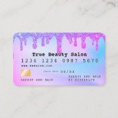 Carte De Visite Ombre glitter credit card monogram  (Devant)