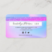 Carte De Visite Ombre glitter credit card monogram  (Dos)