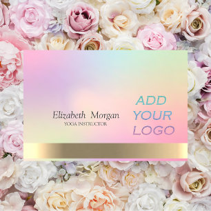 Carte De Visite Ombre holographique élégant Ajoutez votre logo
