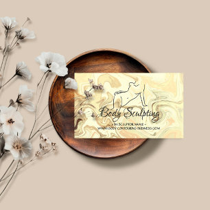 Carte De Visite Ombre jaune sculpture corps contours femme spa