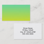 Carte De Visite Ombre jaune turquoise (Devant / Derrière)