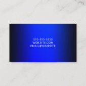 Carte De Visite Ombre noir et saphir bleu élégant (Dos)
