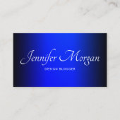 Carte De Visite Ombre noir et saphir bleu élégant (Devant)
