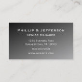Carte De Visite Ombre Noir Moderne Professionnel (Dos)