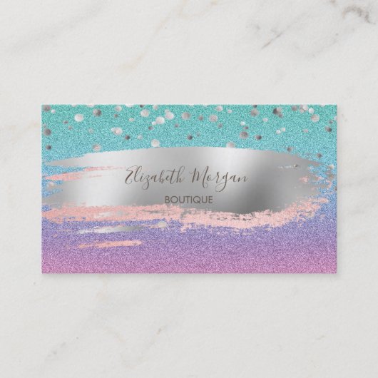 Carte De Visite Ombre Parties scintillant moderne, Confetti Or, Br (Devant)