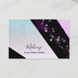 Carte De Visite *~* Ombre Parties scintillant rose Turquoise Géom