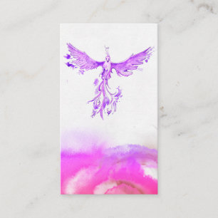 Carte De Visite *~* Ombre Peach Peach Pink Violet Feathères Phoen