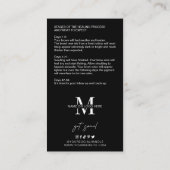 Carte De Visite Ombre Poudre Brosses Guide de soins postérieurs Mi (Dos)