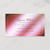 Carte De Visite Ombre rose chatoyant Décoration dorée Luxe (Dos)