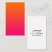 Carte De Visite Ombre rose et orange (Devant / Derrière)