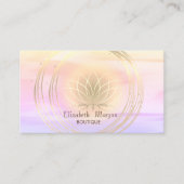 Carte De Visite Ombre Rose or moderne, Gold Cercles Lotus (Devant)