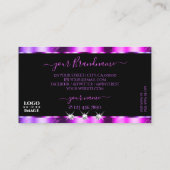 Carte De Visite Ombre rose violet sur bijoux à étincelles noires A (Dos)