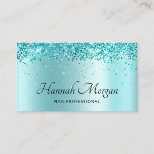 Carte De Visite Ombre turquoise pâle scintillant élégant