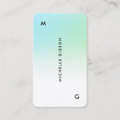Carte De Visite Ombre Turquoise Professionnel Minimal Simple (Devant)