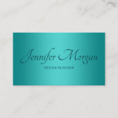 Carte De Visite Ombre turquoise Turquoise Elegant (Devant)