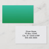 Carte De Visite Ombre verte turquoise (Devant / Derrière)