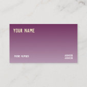 Carte De Visite ombre violet - moderne   (Dos)