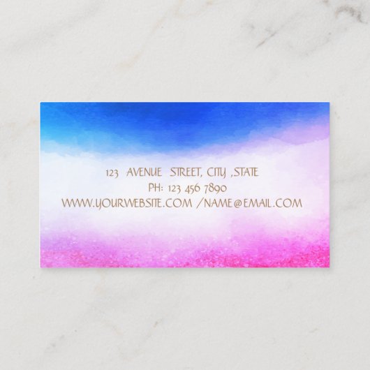 Carte De Visite Ombre Yoga Instructeur Gold Tree femmes Silhouette (Dos)