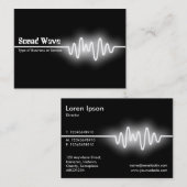 Carte De Visite Onde sonore - blanc et noir (Devant / Derrière)