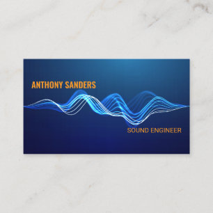 Carte De Visite Onde sonore bleue Musique