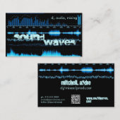Carte De Visite ondes de fréquence bleue DJ/carte de visite produc (Devant / Derrière)