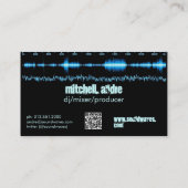 Carte De Visite ondes de fréquence bleue DJ/carte de visite produc (Dos)