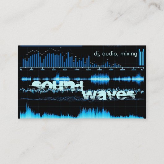 Carte De Visite ondes de fréquence bleue DJ/carte de visite produc (Devant)