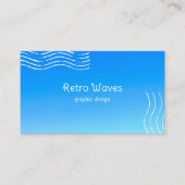 Carte De Visite Ondes rétro - dégradé bleu (Devant)