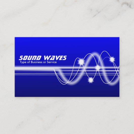 Carte De Visite Ondes sonores - bleu ombragé (Devant)