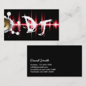 Carte De Visite Ondes sonores rouges fraîches DJ sauvage (Devant / Derrière)