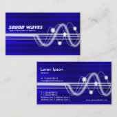 Carte De Visite Ondes sonores - texture balayée par bleu (Devant / Derrière)