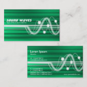 Carte De Visite Ondes sonores - texture balayée par vert (Devant / Derrière)