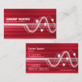 Carte De Visite Ondes sonores - Texture brodée rouge (Devant / Derrière)
