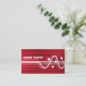 Carte De Visite Ondes sonores - Texture brodée rouge (Debout devant)