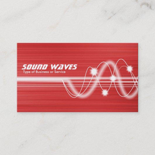 Carte De Visite Ondes sonores - Texture brodée rouge II (Devant)