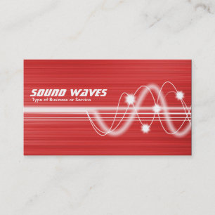 Carte De Visite Ondes sonores - Texture brossée rouge II