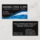 Carte De Visite Ondulation d'Aqua de l'eau bleue de piscine (Devant / Derrière)